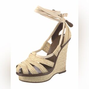 Bottega Veneta raffia platform espadrilles with tie closures 6